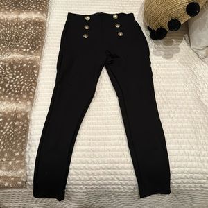 Zara legging pants in size medium with gold buttons